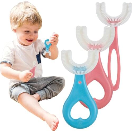 Children U-shaped Toothbrush Infant 2-12 Year Old Kid Soft-haired Silicone Mouth With Clean Manual Brushing Artifact For Baby