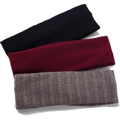 Geebro Women Knitted Flat Hairband Ripple Plain Headband Turban Headwear Femme Elastic Breathable Head bands Hair Accessories