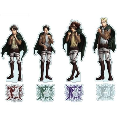 Attack On Titan Anime Mikasa·Ackerman Eren Jaeger Stand Figure Model Plate Acrylic Double Sided Desk Decor Ornaments Xmas Gifts