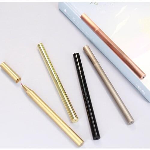 JNMZAUM brand cylinder-shaped metal pen brass high qualtiy simple style student write tool business promotional roller pen gel