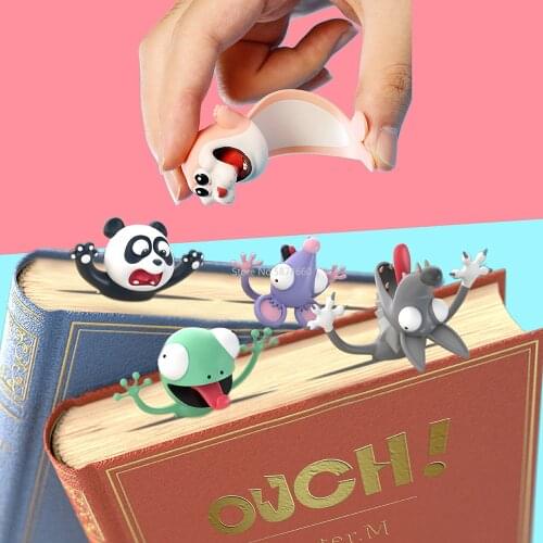 Creative 3D Stereo Bookmark Cute Cartoon Animal Marker Kawaii Cat Panda Bookmark Of Pages Kids Gifts School Stationery Supplies