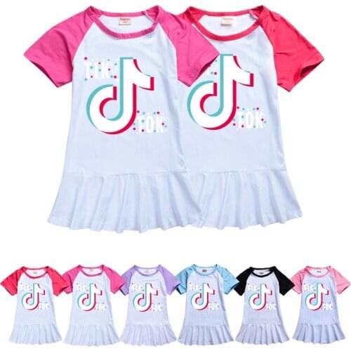 TIK TOK Summer Baby Girl Clothes Kids Halloween Party Costume Children Dress vestidos infantil
