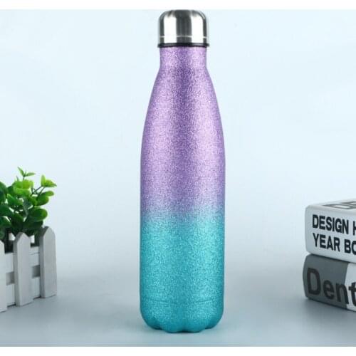 500ml Girls Cute Water Bottle Stainless Steel Hot Cold Cola Bottle Double-Wall Insulated Vacuum Flask Woman Sports Chilly Cup