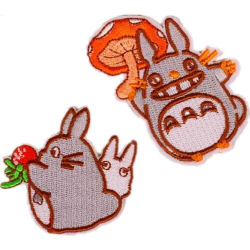 Cartoon Full Embroidered Totoro Iron On Embroidered Clothes Patches For Clothing Stickers Garment Wholesale