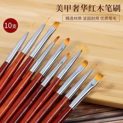 Manicure Mahogany Brush Set Japanese Nail Color Painting Flower Pen Gradient Pen Crystal Phototherapy Marten Brush Nail Tool