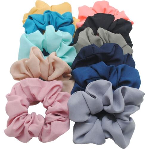 3 Pcs New Chiffon Women Hair Scrunchies Soft Gum For Hair Top Quality Hair Tie Girls Ponytail Holders Hair Accessories