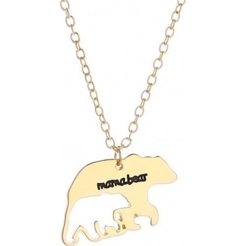 Europe And The United States Sautoir MaMabear Drops YouZi Bear Necklace Female Cute Conjoined Big Bear To Mourn