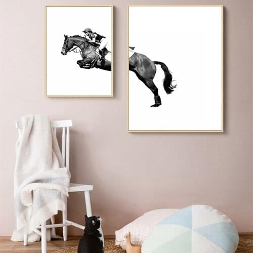 Horse racing Canvas Posters and Prints Minimalist art Painting Wall Art Decorative Picture Nordic Style Home Decor