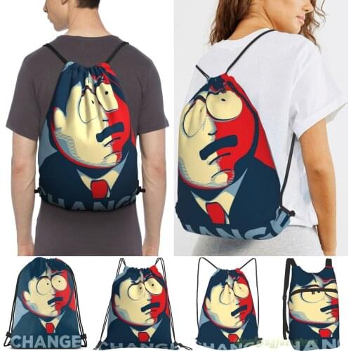 Unisex Drawstring Bags Randy Marsh Change Women Drawstring Backpacks Men Outdoor Travel Backpacks Training Fitness Bag