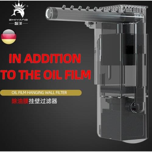 Aquarium Oil Film Remover for Fish Tank 110V-220V Waterfall Aquarium Filter Built-In Oil Slick Hanging Wall Filter Pump