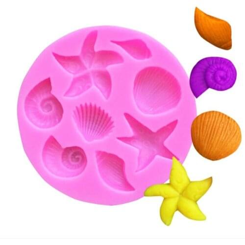 Marine life conch starfish shell fondant cake silicone mold DIY cake jelly baking mold kitchen accessories chocolate mold
