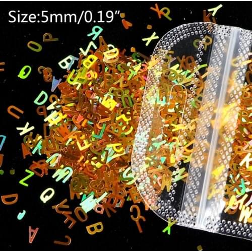 13MC 5 Packs English Alphabet Letters Sequins Epoxy Resin Silicone Mold Fillings DIY Art Crafts Jewelry Making Filler