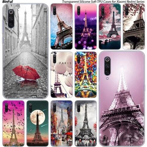 Love Paris Eiffel tower Silicone Case For Xiaomi Pocophone F1 9T 9 9SE 8 A2 Lite A1 A2 Mix3 Redmi K20 7A Note 4 4X 5 6 7 Pro S2