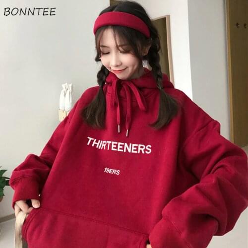 Hoodies Women Letter Printed Pockets Harajuku Hip Hop Students Hooded Plus Velvet Thicker Warm Winter Coats Womens High Quality