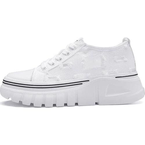 Round Toe Platform Low-Top Shoes Lace-Up Solid Color Casual Shoes Water Platform WomenS Shoes