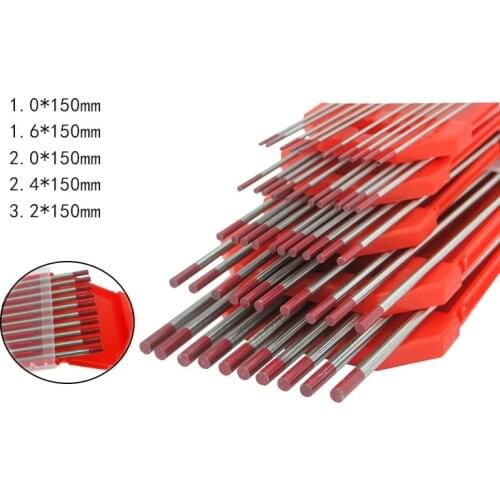 10pcs/lot Tungsten Electrode Tungsten Tig Needle/Rod 1.0 1.6 2.0 2.4 3.2mm for Tig Welding Machine / Spot welding 150mm Red Tip