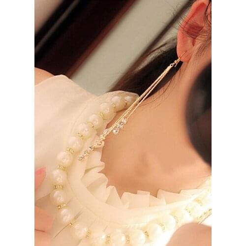 Japan South Korea Dot Starlight 3 String Fringe Earrings Earrings Long Rhinestone Ear Line Earrings Wholesale