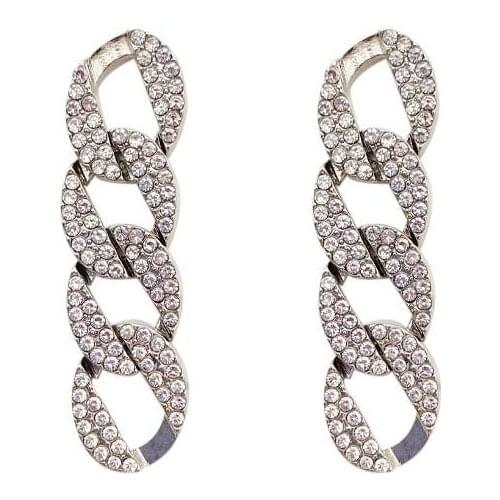 POTCET Womens Cuban Chain Stud Earrings Geometric Fashion Retro Hip Hop Personality Party Jewelry