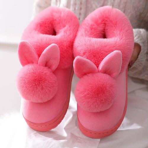 Anime Ladies Winter Shoes for Women 2021 Fashion Fluffy Home Indoor Slippers Kawaii Cute Furry Platform Shoes House Fur Slides