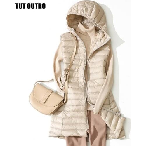 Winter Plus Size 4XL Womens Down Jackets Ultra Light Long Hooded Vest Casual Waistcoat Autumn Coat Slim Parkas