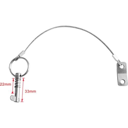 4x Quick Release Pin With 160mm Cord For Boat Top Deck Hinge
