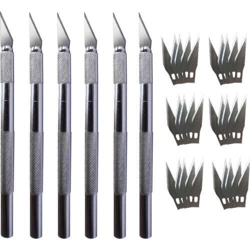 6pcs Sculpture Cutter 30pcs Steel Blades For Wood Paper Pen Knife Engraving Crafts Arts Drawing DIY Repair Tools 6E26