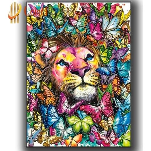 Diamond Painting Cartoons Animals Tiger butterfly Puzzle Cartoon Painting Full Drill Mosaic Diamond Embroidery Kit Cross stitch