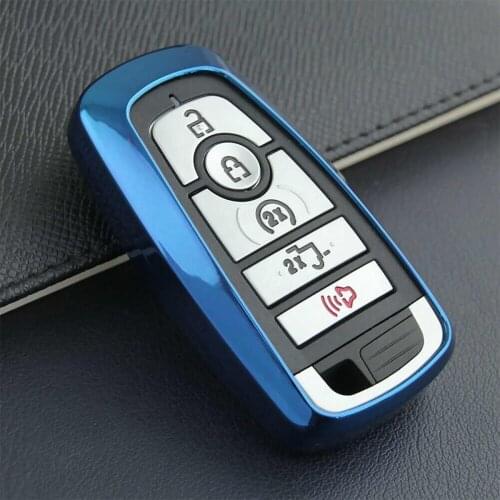 Car TPU Remote Key Fob Cover for Ford Fusion Mustang Edge Ecosport Explorer F150 F250 2017 2018 2019 Car Key Shell 6 Colors pink