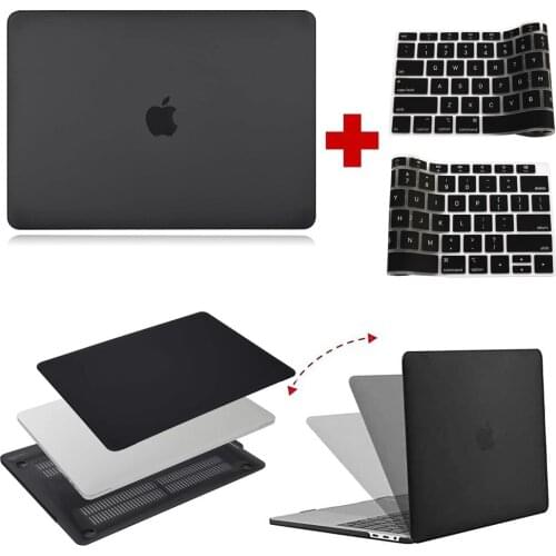 Laptop Case for Apple MacBook Air 11"/13"/Pro 13"/15"/16" /Macbook 12" Anti-fall Matte Black Replacement Shell+US Keyboard Film
