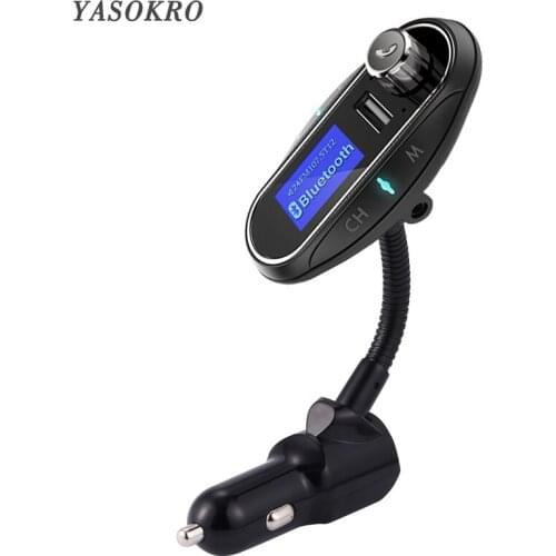 YASOKRO FM Transmitter Wireless Bluetooth Audio Modulator Handsfree Car Kit Car MP3 Player with TF Slot AUX Input MP3/WMA/FLAC