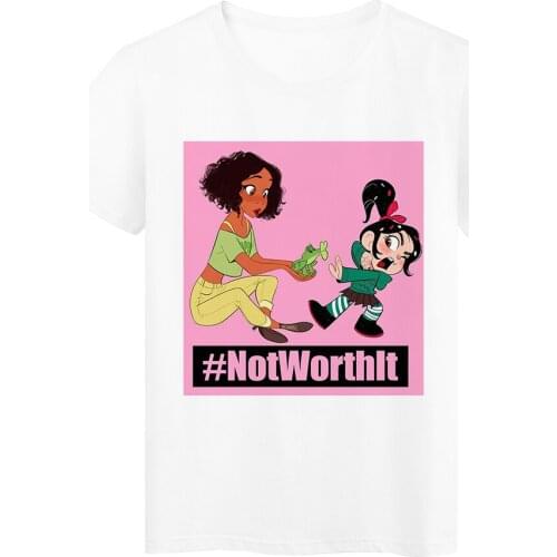 The Princess and the Frog Tiana Vanellope T Shirt Women Summer Casual Tshirts Harajuku Graphic Girl Tops Kawaii Female T-shirt