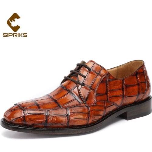 Imported Crocodile Belly Derby Shoes Handmade Mens Goodyear High-End Business Casual Leather Shoes Dress Wedding Party Special