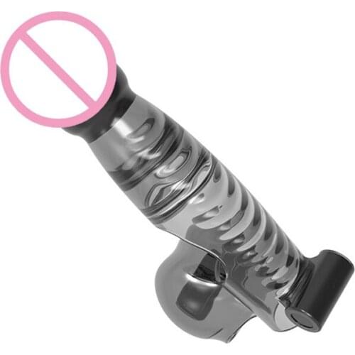 Masturbation Tools Vibrating Penis Cover TPE Portable with Touching Movement and 6 Button Batteries Adult Toys EK-New