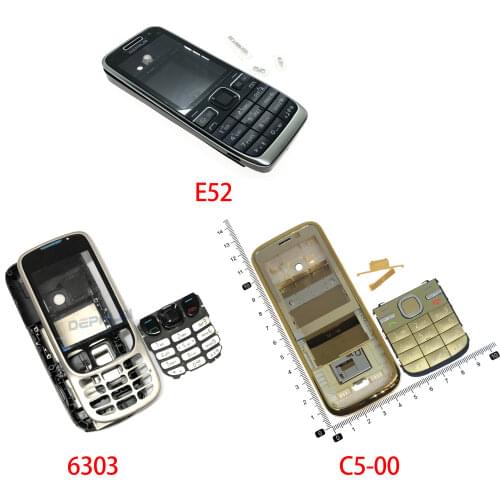 For Nokia c5-00 C5 E52 Housing Front Faceplate Frame Cover Case+Back cover/battery door cover+Keypad
