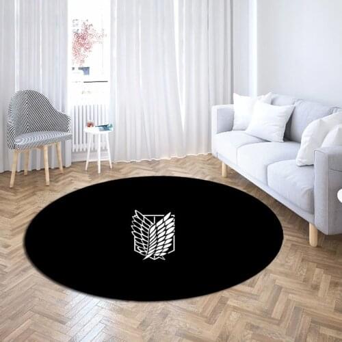 Attack On Titan Round Carpet 3D Print Japan Anime Carpets Kitchen Doorway Floor Rug Home Cartoon Mat For Bedroom Floor Carpet