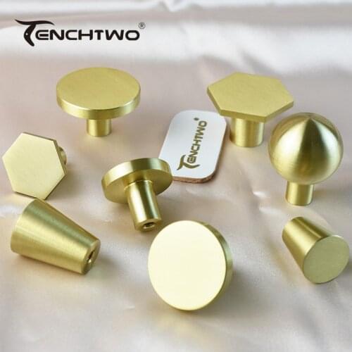 Brass Furniture Round Handle Of Drawer Wardrobe Door Knob Handles Bookcase Dresser Simple Small Pulls Cabinet Single Hole Handle