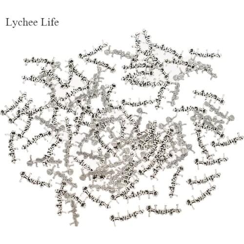 Lychee Life 100PCS Handmade Letter Metal Clothes Labels DIY Sewing Bags Apparel Craft Decoration Accessories