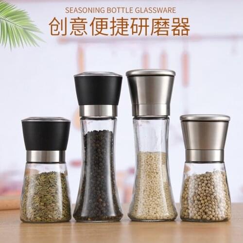 150ml Manual Salt Pepper Mill Grinder Seasoning Bottle Spice Grinding Containers Adjustable Mill Shakers Kitchen Tools