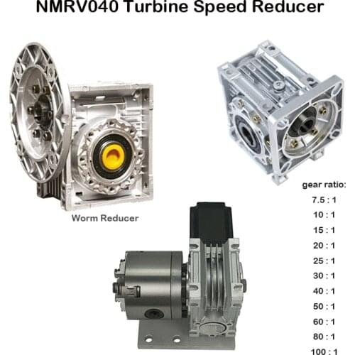 NM RV040 Turbine Speed Reducer DC Motor Gearbox Reduction Ratio 5:1 10:1 20:1 To 100:1 for NEMA 34 Motor Fiber Laser