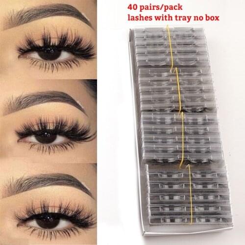 40 Pairs No Box Wholesale Eyelashes 5D Mink Lashes Handmade Dramatic Eyelash 34 Styles Cruelty Free Makeup False Lash
