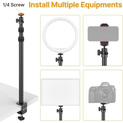 VIJIM LS03 48inch Extend Desk Light Stand Tripod Monopod Adjustable Ballhead Holder Stand For Photography YouTube Video Shooting