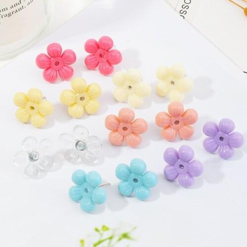 Cute Sunflower Daisy Flower Stud Earrings For Women Girls Sweet Party Boho Wedding Trendy Fashion Statement Jewelry Gifts Charm