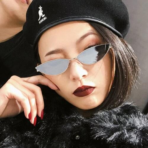 Retro Cat Eye Sunglasses Yellow Red Lens Small Triangle Fashion Light Weight Sunglasses for Women Men Vintage Metal Eyewear