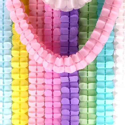 Wedding decoration Pink Princess Theme Paper Garland Puff Tissue Garden Birthday Party Suppliers Backdrop Hanging Decor PAT50