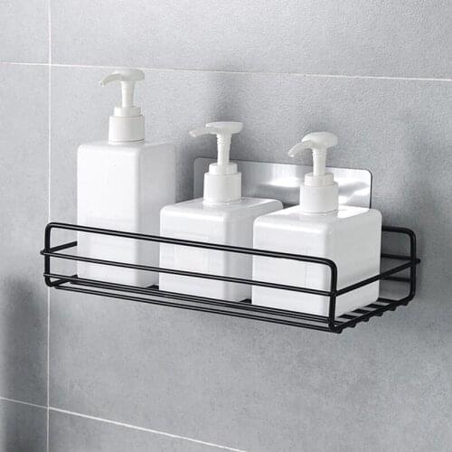 Bathroom shelf Corner Storage Rack Organizer Shower Wall Shelf Adhesive No Drilling Iron Kitchen Bathroom Shelve Kitchen