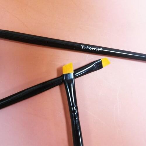 Y.Lovely 2pcs/Lot Single Thin Makeup Strong Synthetic Hair Eyebrow Eyeliner Brush