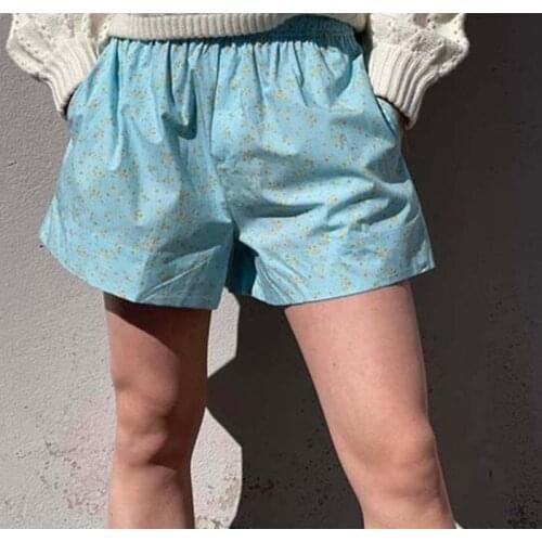 Floral Print Womens Shorts 2021 New Summer Ladies Elastic Waist Casual Short Pants