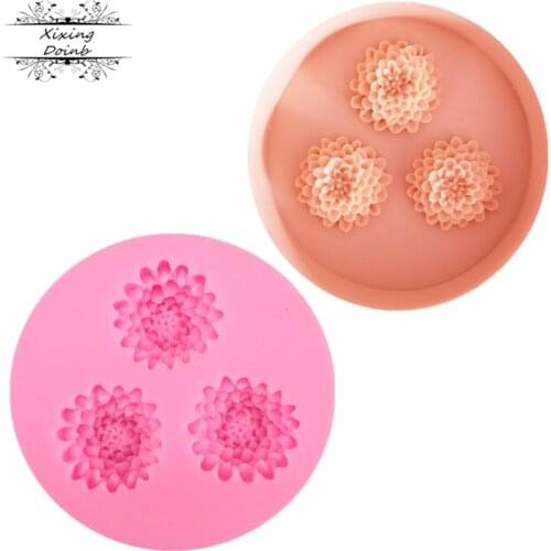 1Pcs Pineapple flower silicone soft candy mold cake decorating tool candy chocolate Soft Candy Mold