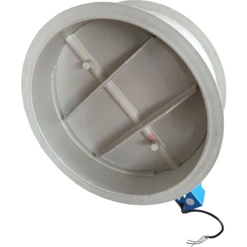 110-400 mm PP air damper valve HVAC electric air duct valve motorized drive air damper pipe valve Flange type AC 220V actuator