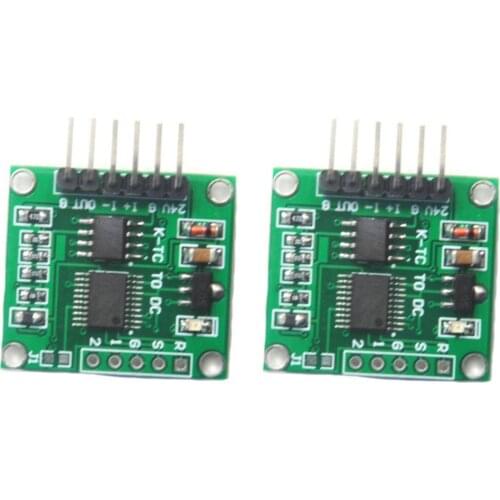 2pcs Thermocouple to Voltage K Type to 0-5V0-10V Linear Conversion Transmitter Module